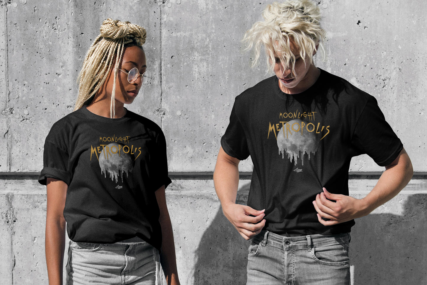 Moonlight Metropolis Short-Sleeve Unisex Black T-Shirt